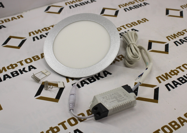 Светильник кабины круглый светодиодный D=170мм LED 220В 12Вт ZAA24710BW1 Otis