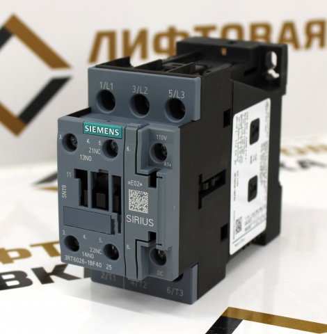 Контактор 110VDC 25А 1NO+1NC 3RT6026-1BF40 Siemens