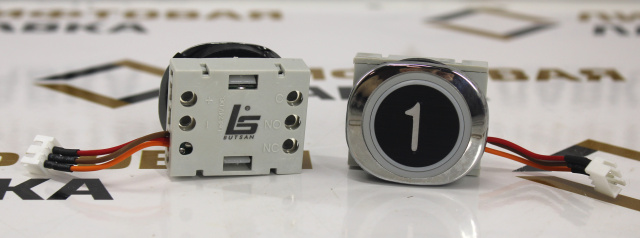 Модуль кнопочный красная подсветка "1" F6-LENS 3 PIN BUT-SAN