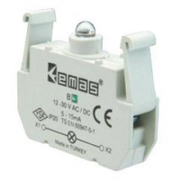 Блок-контакт НО зеленая подсветка BY 100-230VAC Emas